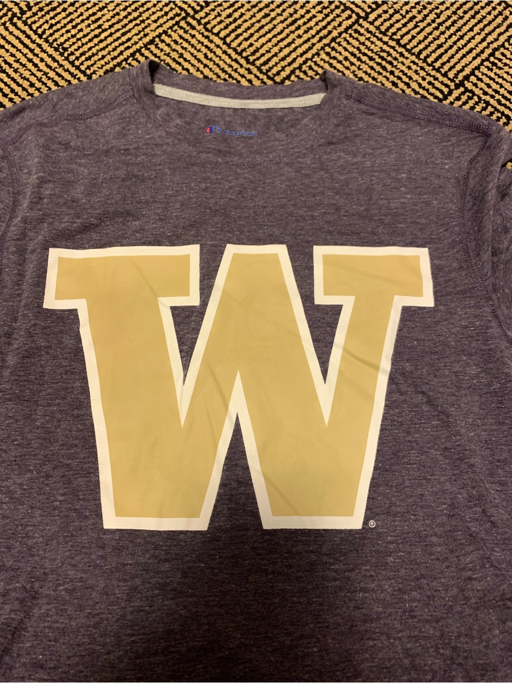 Champion Heather purple-Navy color Short-Sleeve Tee with Gold 'W' - WSU - Picture 3 of 13